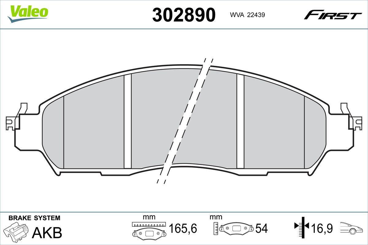 VALEO Fékbetét, mind 302890_VALEO